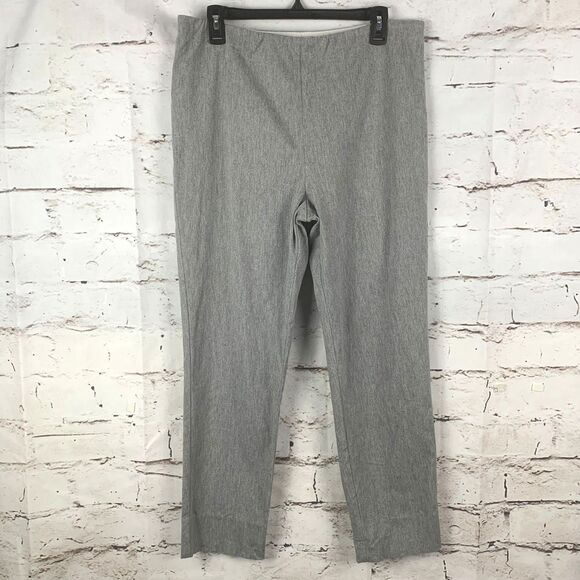 SARA CAMPBELL Sheri Pant Gray Mid Rise Slim Leg Pull On Flat Front Cropped Sz L - Picture 1 of 7
